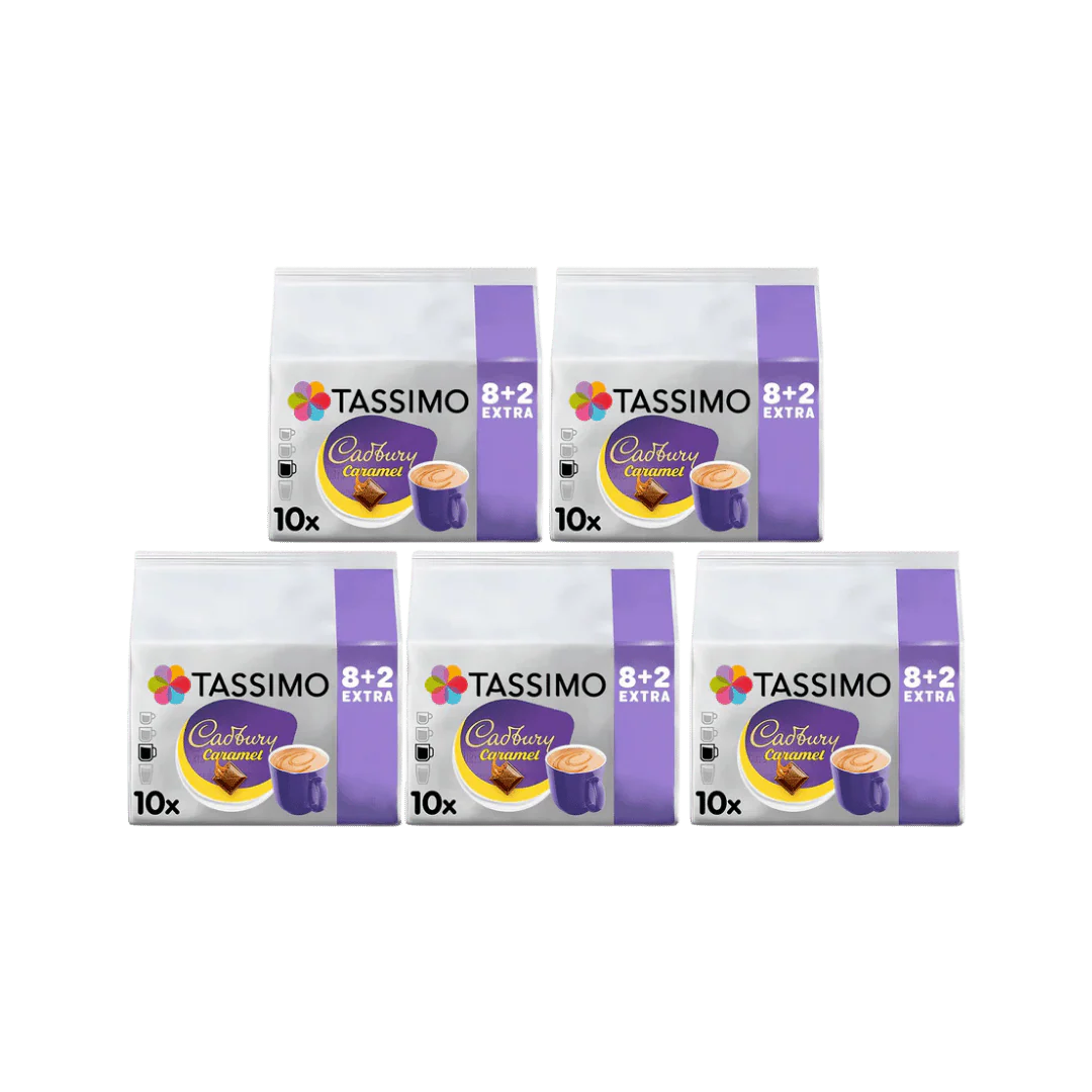 Case Tassimo Cadbury Caramel Hot Chocolate Pods 5 x 10 Drinks